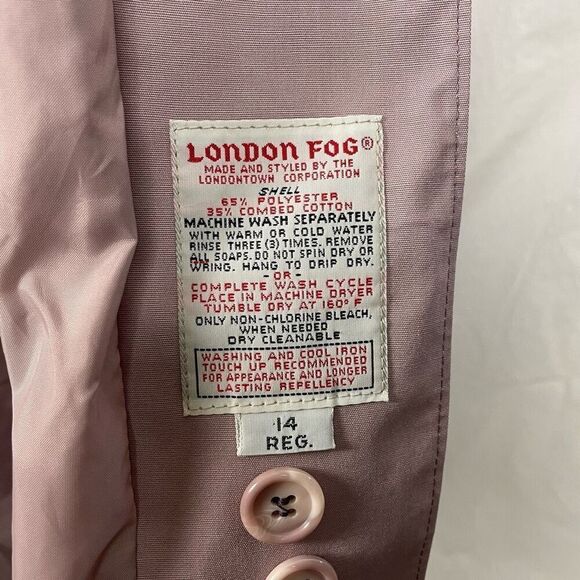 London Fog Lavender Trench Coat - Women’s 14 Regular - Picture 7 of 8